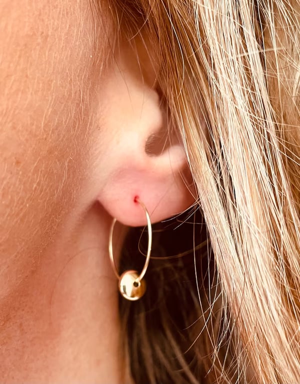 14K Gold Filled Disc Hoop Earrings 