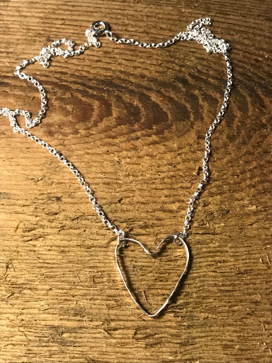 Sterling silver heart necklace