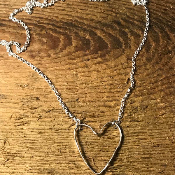 Sterling silver heart necklace