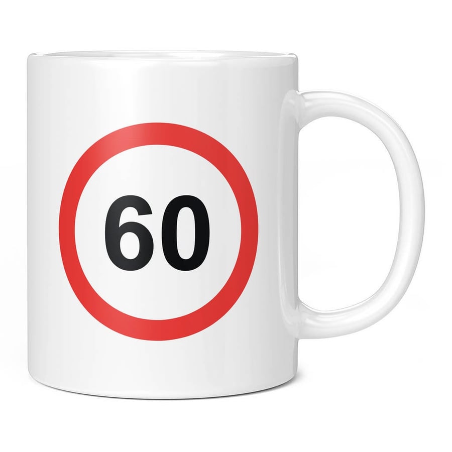 60 Speed Limit 11oz Coffee Mug Cup - Perfect 60th Birthday Gift Idea for Him or 