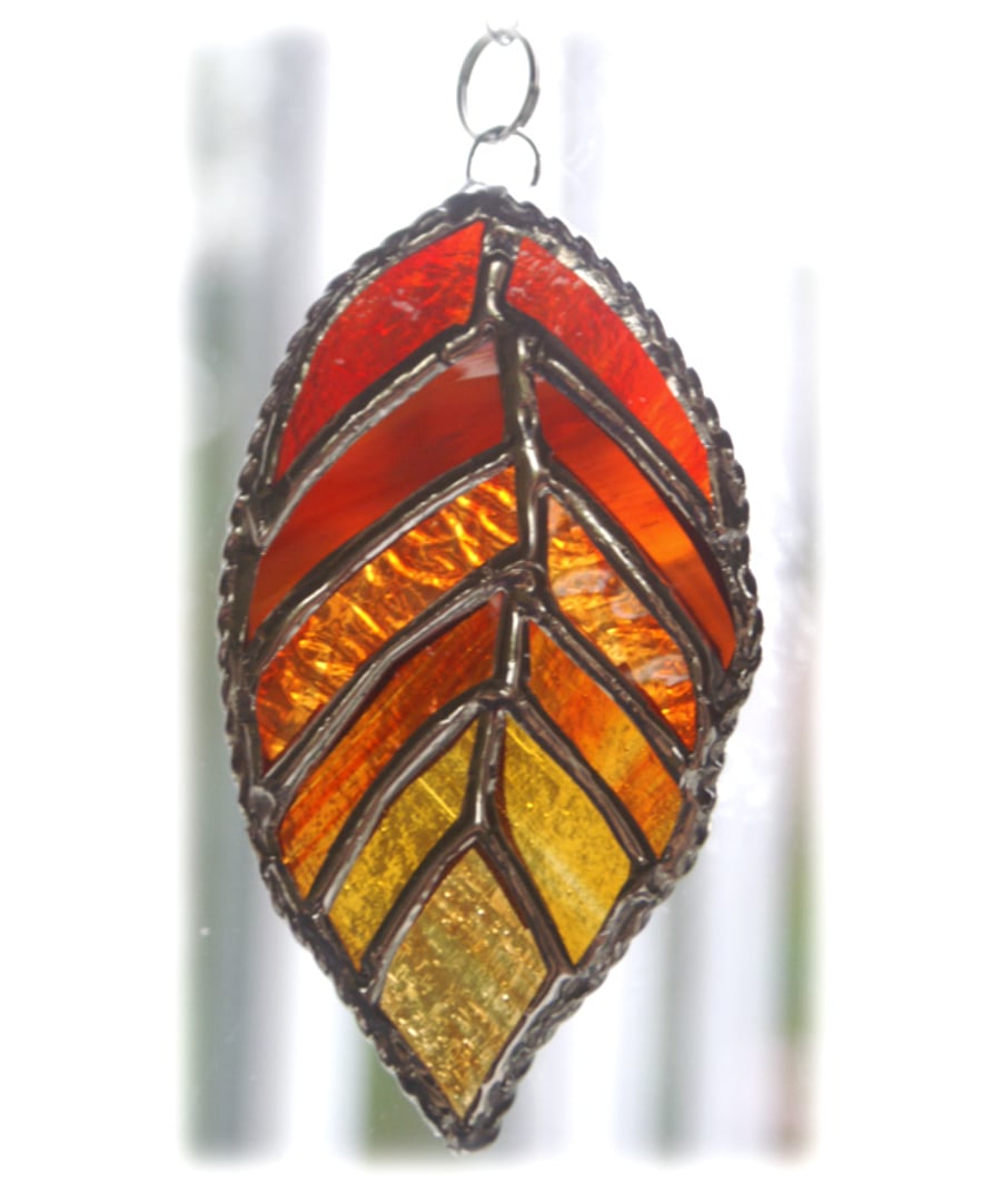 Autumn Leaf  Suncatcher Stained Glass 