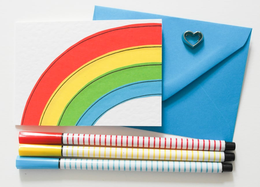 Rainbow Note Cards Pack Of 6, Thank You Cards 6 Pack, Thinking Of You Cards