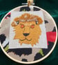 Magnificent lion embroidery hoop - Image 1