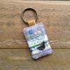 Liberty fabric and felt key ring.