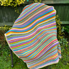 Waffle Stitch Crochet Blanket – Rainbow