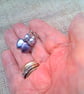 Mismatched Purple Heart and Cream Pearl Earrings, Gift for Her, Purple Heart - Image 3
