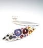 Silver Enamel Post Earrings