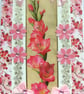 Pink Gladioli Flower - Hand Crafted Decoupage Greeting Card - Blank 3269