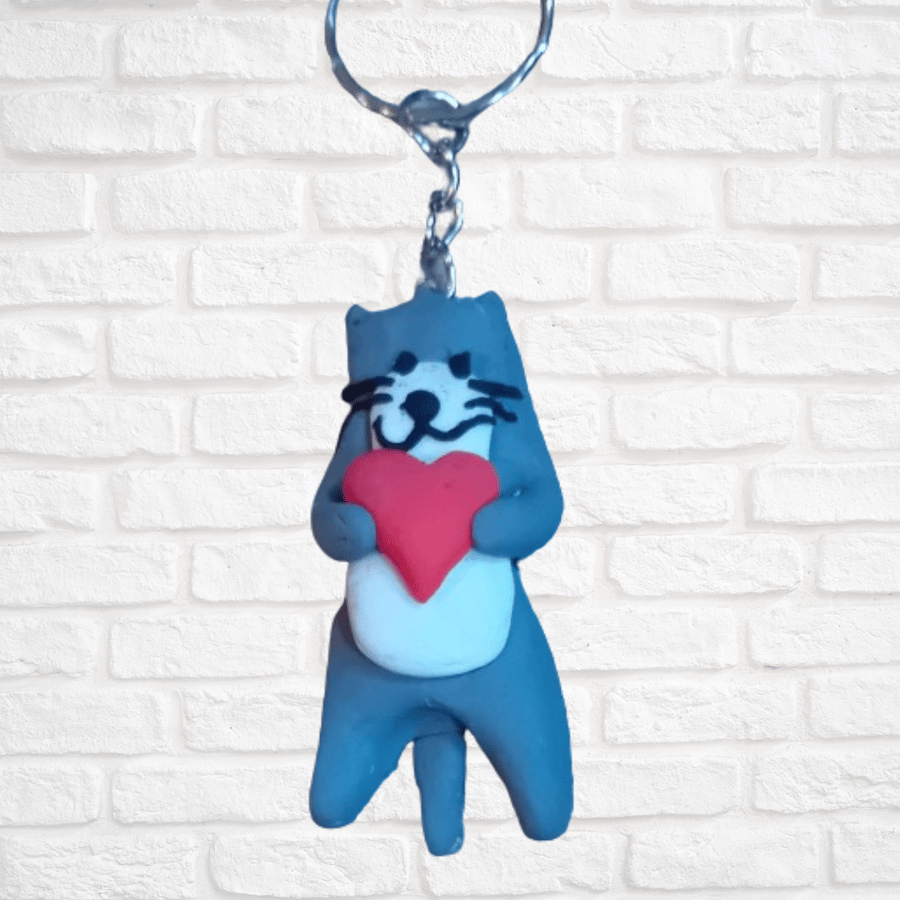 Otter keyring, handmade Otter keychain