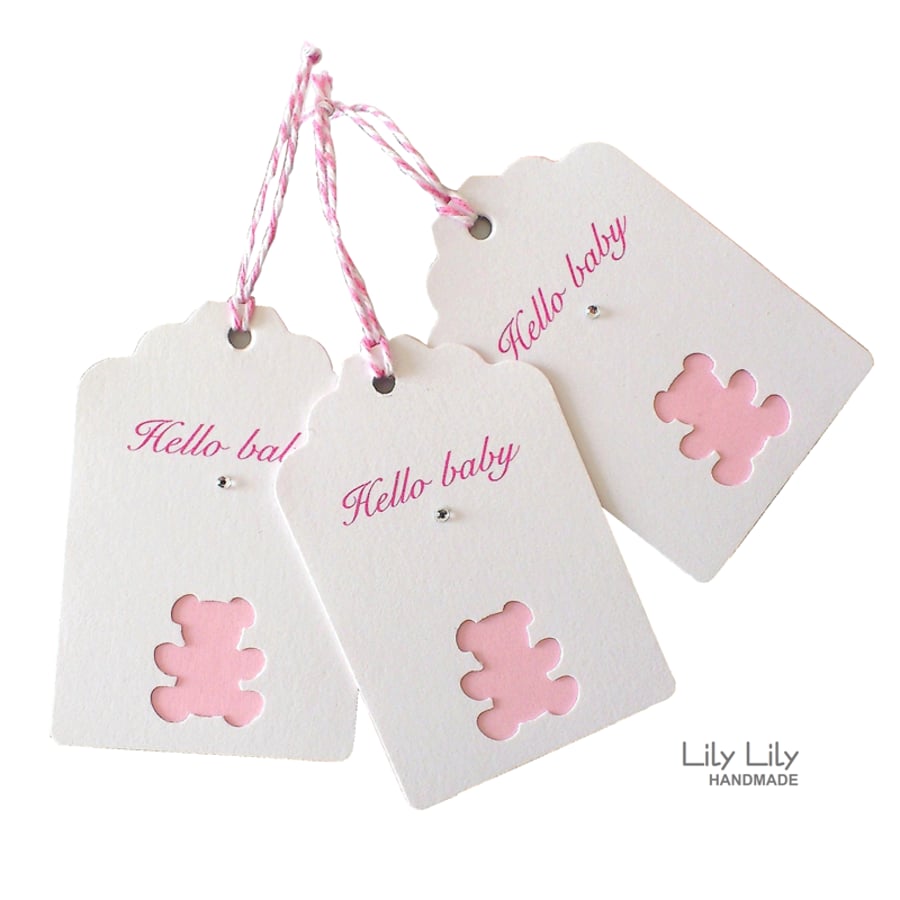 Set of 3 Gift Tags - New Baby Girl
