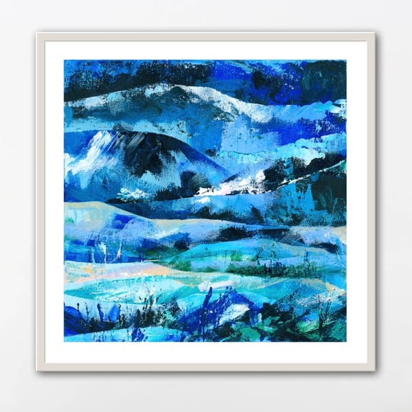 Into the Blue Landscape Fine Art Print in Various Sizes, FREE UK Delivery