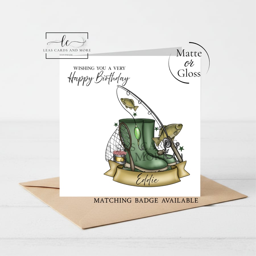 Fishing Boots Happy Birthday Card
