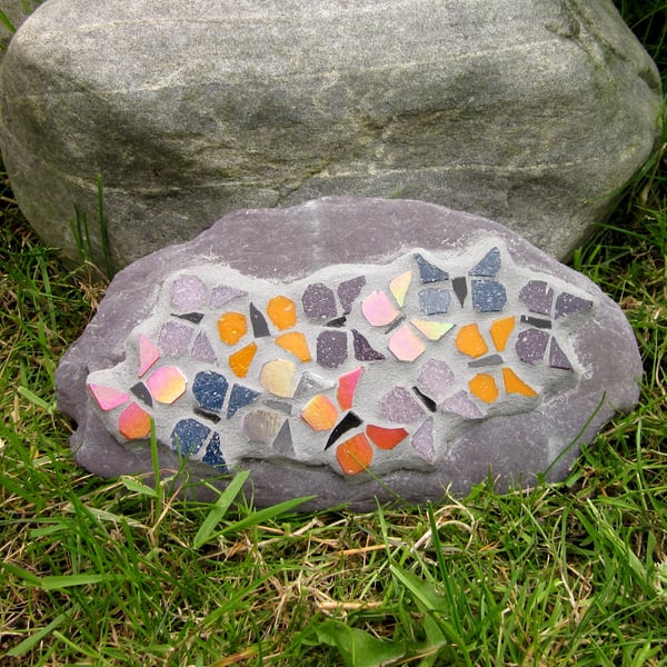 Cloud of Butterflies Slate Mosaic Garden Decoration