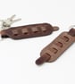 Plain brown leather key fob - Image 5