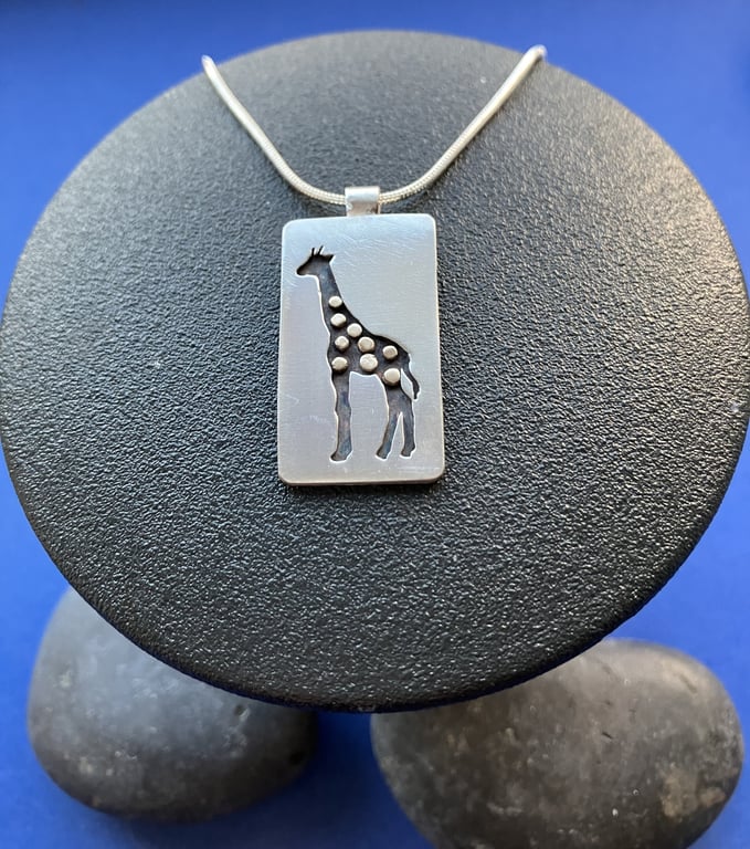Giraffe necklace- sterling silver and 9ct gold