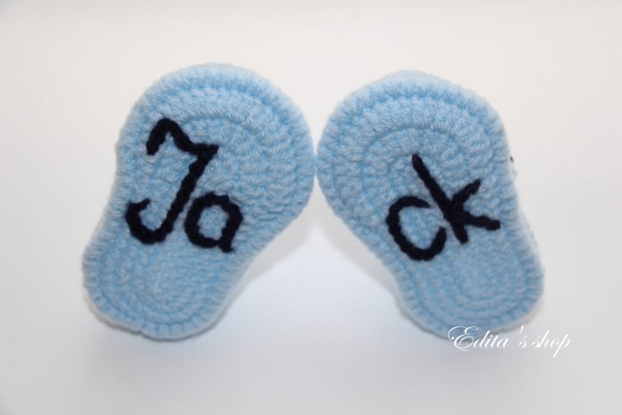 Personalized Baby shoes, Baby boots, booties, size 3-6 months,Ready to ship