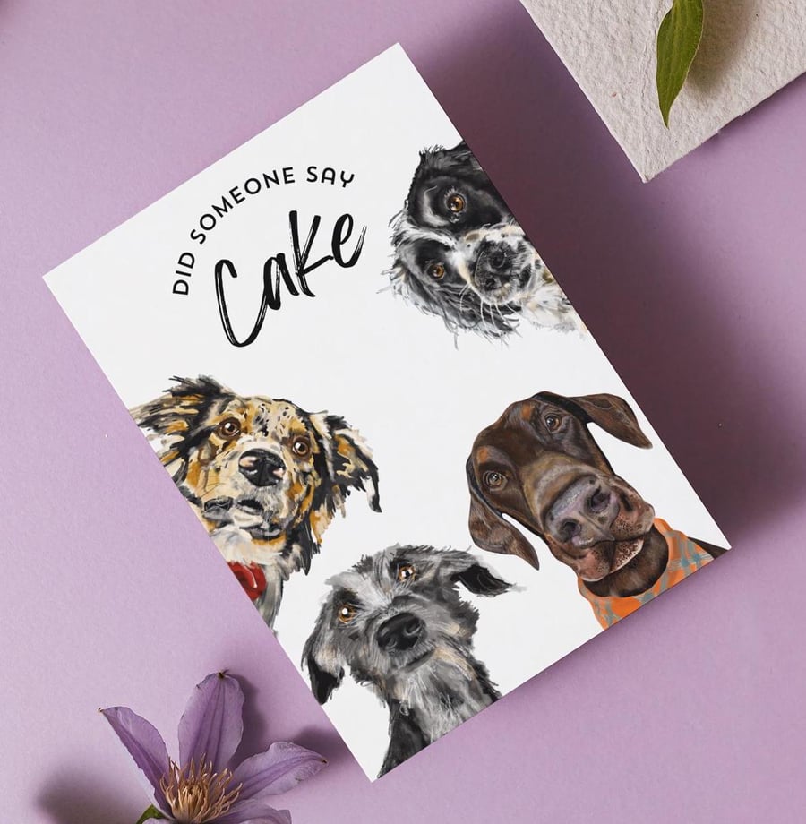 Did someone say Cake Birthday Card, for Dog lover