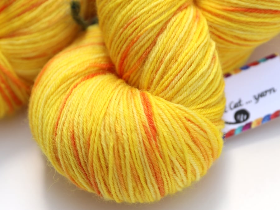 SALE: Here comes the sun - Superwash Bluefaced Leicester 4 ply yarn
