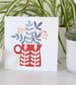 Red Flower Vase Greetings Card - Image 2
