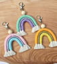Macrame Rainbow keychain, Cotton Rainbow bag charm - Image 9