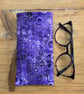 Purple Circles Print Quilted Fabric Glasses Case