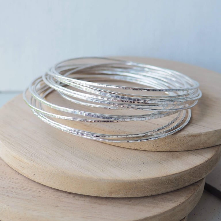 Thin Silver Bangles