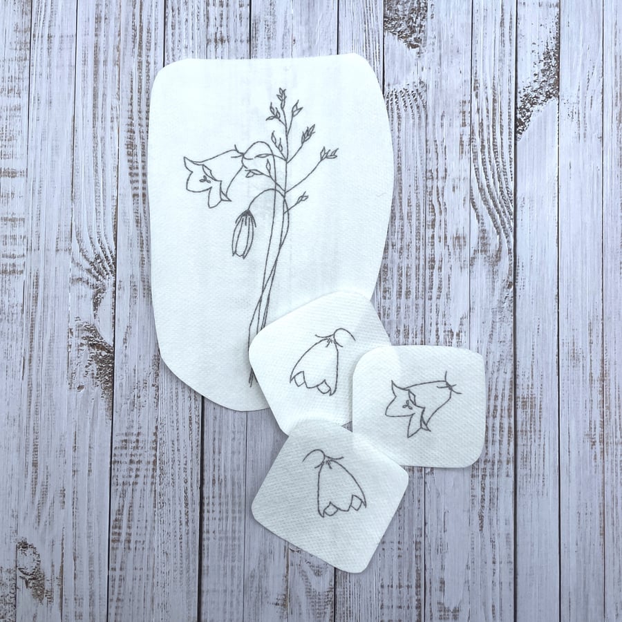 Harebell embroidery patches. DIY hand embroidery patterns