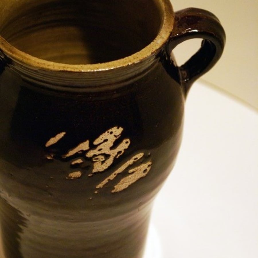 Greek art vase - Grecian style handmade pottery in black for your home