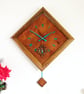Large Pendulum Wall Clock in Burr Madrona and Inlaid Walnut with Seconds Dial - Image 1