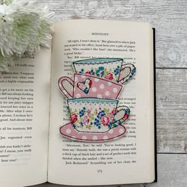 Tea cup stack bookmark