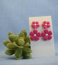 Double Flower Dangle Earrings - Image 1