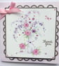 Thank You Card Vase of Summer Roses Tea and Flowers - Thank You - Image 1