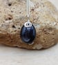 Black Hypersthene pendant necklace. Silver plated wire wrapped - Image 3
