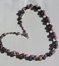Pink & Black Rhodonite Gemstone Statement Chakra Necklace "Sultry Rose" - Image 3