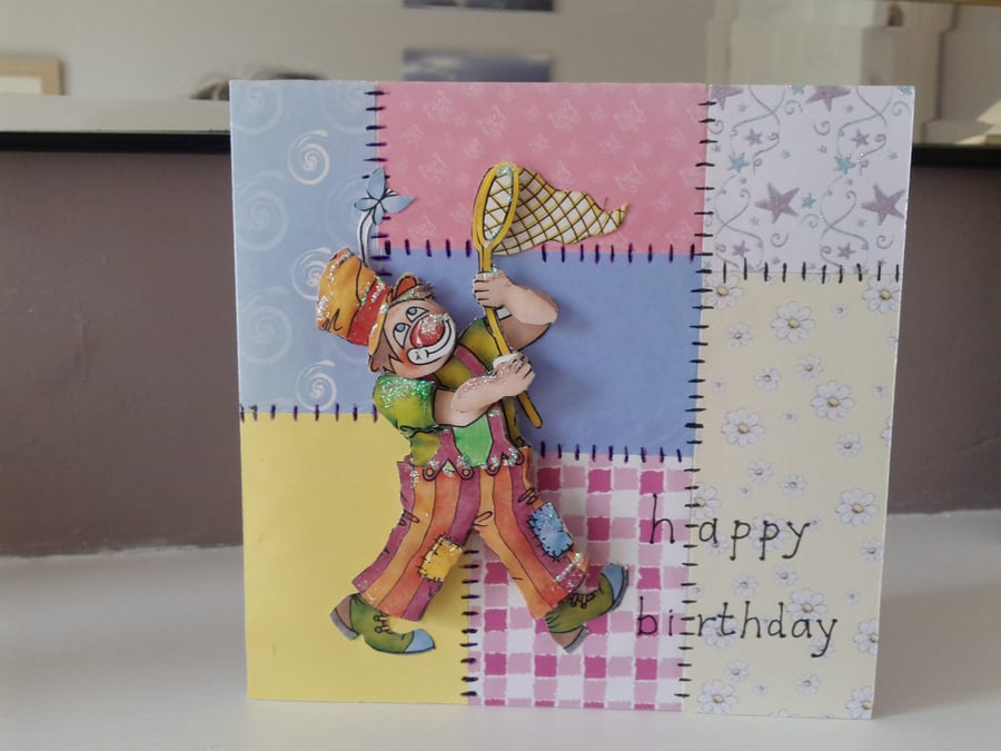 Childs clown birthday card