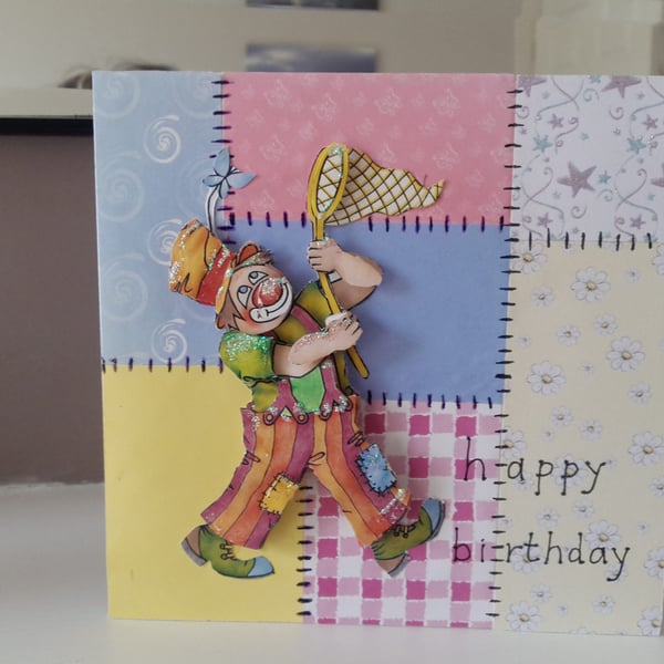 Childs clown birthday card