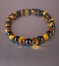 Bracelet Tigers Eye and Onyx gemstone stretch design 1 of 3 - Image 7