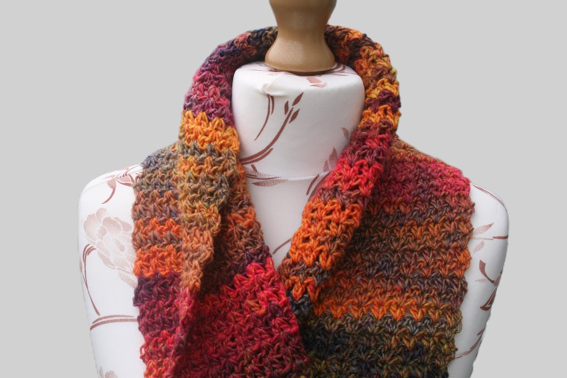 Vibrant and Colourful Wool Scarf 