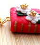 Polymer Clay Red Floral Book Pendant - Image 4