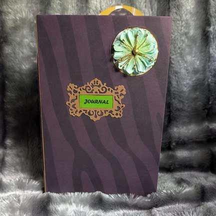 Slim purple zebra pattern covered journal