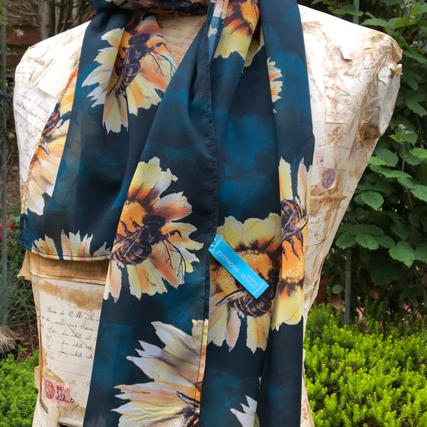 Let it Bee - chiffon scarf, bee friendly