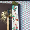 'Berry Christmas 'Hand drawn and painted bookmark with silk ribbon '
