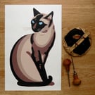 Siamese Cat linocut