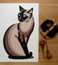 Siamese Cat linocut - Image 1