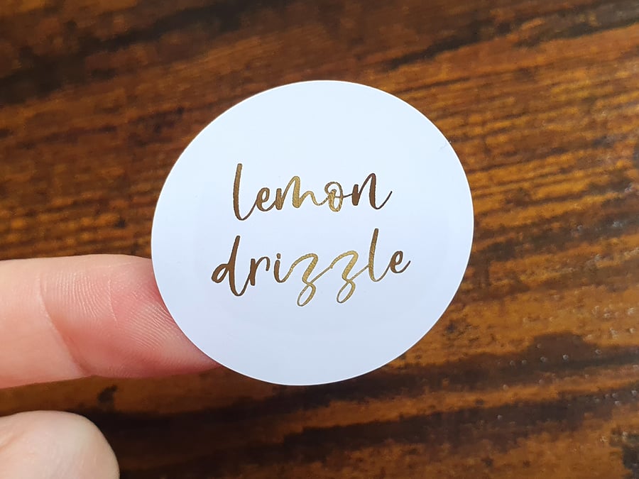 35 x Foiled Bakers Flavour 37mm Stickers - Small Business Supplies