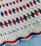 Colourful Crochet Baby Blanket, White Pram Blanket, Handmade Newborn Gift - Image 10