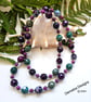 Plum Agate Silver Plate Necklace  - Image 1