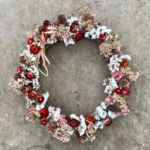 Dried Flower Wreath - Burnt Orange