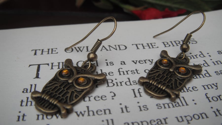 Vintage Style Owl Earrings