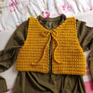 Crochet waistcoat made with Chunky wool, girls waistcoast, winter wear